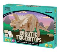 Robótico Triceratops Construye Y Pintura Madera Dinosaurio Se Mueve Roars 6+ De