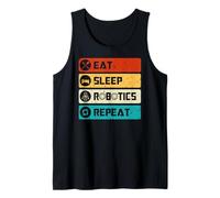 Robotics Engineer Funny Robot, Eat Sleep Robotics Repeat Camiseta sin Mangas