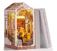 ROBOTIME Book Nook Booknook, Diorama Casa Miniatura para Montar, Booknok Decoración del Hogar, Nookbook Manualidades Regalos para Adultos Adolescentes(Holiday Café)