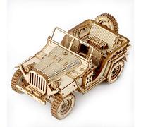 ROBOTIME Kits de Modelos de Coche 3D Rompecabezas para Adultos y Adolescentes DIY artesanía de Madera sin baterías 1:18 Escala Modelo ejército Campo Coche
