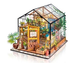 Robotime Poupées en Bois modèle Kits rénovation de Meubles - Kit de Construction Woodcraft Green House Bricolage - Jouets éducatifs, Mini Maison Miniature Diorama à la Main (Garden House)