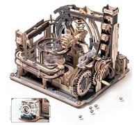 ROBOTIME Puzzle 3D Adultos Maquetas Madera para Construir Pistas para Canicas Eléctricas Kits de Modelos 3D Regalos para Chicos Adolescentes Adultos (Puerto Espacial de Mármol)