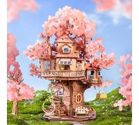 ROBOTIME Puzzle 3D Madera Sakura Tree House, Kit de Maquetas para Construir Adultos, Regalo Creativo y Decoración para Adultos y Adolescentes
