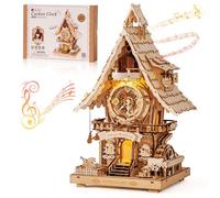 Robotime Puzzle 3D Reloj de Cuco de Madera para Adultos,Kit de Modelo para Construir,Reloj Funcional con Sonido de Cuco,Decoración del Hogar,Regalo para Jóvenes y Adultos,LC901 (Color Madera)