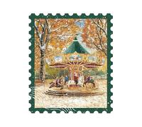 ROBOTIME Rompecabezas 3D de madera de ciudad navideña, kit de modelo de bricolaje para adultos, 32 x 24 x 5 cm, nivel avanzado de habilidad (carrusel dorado otoño)