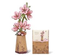 ROBOTIME - Rompecabezas de flores de madera 3D Sakura, rompecabezas de floración artificial, kits de modelo para adultos para armar, set de manualidades DIY, para el día de San Valentín, el día de la