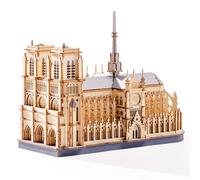 ROBOTIME Rompecabezas de madera 3D Catedral Parisina, kit de construcción de maquetas para adultos, juego de construcción para manualidades, regalo ideal de Navidad y cumpleaños.