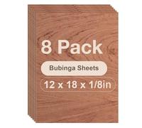 ROBOTIME Tablero Madera Contrachapada 3mm Bubinga A3 30×42cm 8 Piezas Tablero de Madera a Medida Para Bricolaje,Pirograbado Corte por Laser CNC Router Modelado