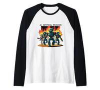 Robots activistas de la Inteligencia Artificial de la invasión Anti AI Camiseta Manga Raglan