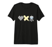 Robots Love Death - Amarillo Pixel Corazón, X y Lindo Robot Camiseta Premium