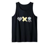 Robots Love Death - amarillo Pixel Corazón, X y lindo Robot Camiseta sin Mangas