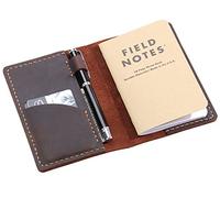 Robrasim Funda de cuero para notas de campo, funda de cuaderno para Moleskine Cahier, funda de cuero vintage hecha a mano para cuadernos de 3.5 x 5.5 pulgadas, color café