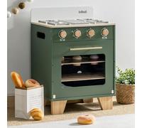 ROBUD Cocina de juguete de madera para niños, accesorios de cocina para niños, horno de juguete con horno, estufa y juguete de madera, comida para niños, juguetes para niños a partir de 3 años