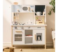 ROBUD Cocina de juguete para niños de madera, juguete de cocina infantil con accesorios para plantar frutas y verduras, regalos para niños