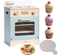 ROBUD Horno de Madera para niños, Juego de Cocina para niños con Cupcakes, Pizza, Bandeja para niños y niñas.