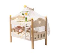 ROBUD Litera de cama para muñecas de bebé, accesorios de madera para muñecas de 18 pulgadas, cuna apilable y extraíble, juguetes de regalo para niños pequeños de 1, 2, 3 años