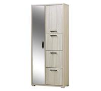 Robuschi 3610OLM Armario ensamblado 2 puertas + 3 puertas abatibles Zapatero Carcasa de 25 mm de grosor Puertas de 16 mm de grosor 75,3L x 175H x 33P Acabado olmo