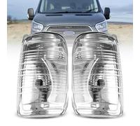 ROBUST - Juego de lentes de luz indicadora de espejo retrovisor transparente para lado izquierdo y derecho para Ford Transit MK8 2019 en adelante BK3113B382AB 1847389 BK3113B381AB 1847387 transparente