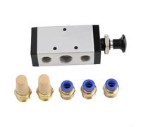 Robusta 4R310 Válvula Neumática de 5 Vías y 2 Posiciones con Mecanismo de Control Manual y Silenciador para Manipulación de Aire, Agua y Medios Metálicos