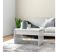 Robusta madera contrachapada diseño elegante atemporal 68x50x38 cm Blanco | Mesa de centro blanca de madera contrachapada 68x50x38 cm, moderna mesa de sala de estar para decoracion, tabique ligera con