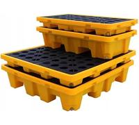 Robusta paleta de plástico para carretilla elevadora, 72 x 72 x 16 cm, solución de prevención de derrames de aceite y gestión de residuos industriales