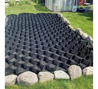 Robusta rejilla de grava de panal para control de erosión del paisaje, estabilizador de pendiente de 5 cm de profundidad, duradera, 5 x 10 m, solución resistente al aire libre