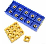 Robusto 10pcs CNC Insertos de carburo para torno Herramienta Cortador de cuchilla Set con caja para acero y aluminio (CCMT060204 UE6020)