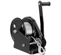 Robusto cabrestante manual de 1200 libras, relación de engranaje 4:1, carga de tracción 1,25x, trinquete de 2 vías para ATV, barco, remolque, marino, incluye cable de alambre de 20 m