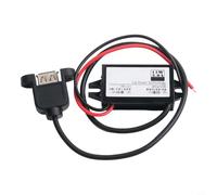 Robusto convertidor de alimentación DCDC que convierte entrada de 12 V a salida de 5 V a 3 A, resistente al agua y retardante de llama (USB único con oreja)