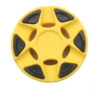 Robusto disco de entrenamiento interior para hockey sobre ruedas, diseño redondo con 6 golpes para estabilidad y longevidad en uso (negro y amarillo)