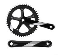 Robusto juego de bielas 130BCD para bicicleta de engranaje fijo, plato 48T con longitud de manivela de 170 mm y diseño de agujero cuadrado para mayor durabilidad (negro)
