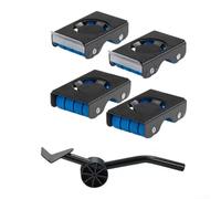 Robusto kit de mudanza de muebles con elevadores de acero resistente, rodillos de transporte y almohadillas antideslizantes para una reubicación segura de artículos de muebles pesados (blanco)