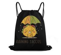 Robusto Mochila con Cordón Está lloviendo Tacos Taco Divertido Gym Sack Ajustable Bolsas de Cuerdas para Hombre Nadar Playa 36X42cm
