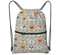 Robusto Mochila con Cordón Lindo Patrón De Corgi Kawaii Gym Bag Gracioso Bolsa De Cuerdas para Viajes, Gimnasio, Colegio