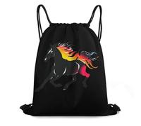 Robusto Mochila Cordónes Caballo Corriendo Gym Sack Moderno Bolsa de Cordón para Playa Mujer Acampada 36X42cm
