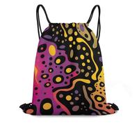 Robusto Mochila de Cuerda Acuarela de Leopardo Ligero Bolsa de Cuerdas para Mujer Viaje Yoga 36X42cm