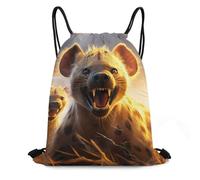 Robusto Mochilas Cordón Hienas Esperando a la depredación Casual Bolsas de Cuerdas para Playa Vacaciones Viaje 36X42cm