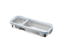 Robusto recipiente de almuerzo de acero inoxidable 316 con tapas de ajuste preciso que ofrecen un rendimiento de sellado constante con el tiempo (azul A)