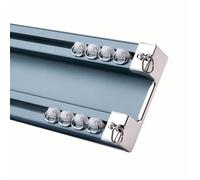 Robusto riel de aluminio para cortina doble montado en el techo de 1 6 m, para oficina en casa y eventos (secciones de 4 m, 4 x 1 m)