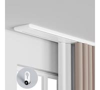 Robusto sistema de rieles de cortina de 2 capas (1-6 m) - Riel de cortina de aluminio para oficina, salón, dormitorio, fácil instalación, color blanco, 2 m de longitud