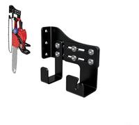 Robusto soporte de pared ajustable para motosierra con doble gancho para una colocación segura de motosierras pesadas y equipos de taller de hasta 150 libras (negro)