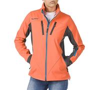 Roc Neige Chaqueta Softshell mujer, combinada, cremallera, bolsillo en pecho+laterales, velcro en puños. Impermeable, Cortavientos, Alta Capacidad Termica. Mujer Coral+Gris Oscuro L