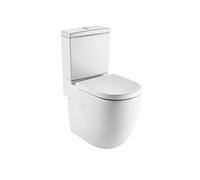 Roca A34224C00U Meridian - Taza altura confort adosada a pared con salida dual para inodoro de tanque bajo, Blanco, 370 x 610 x 830 mm