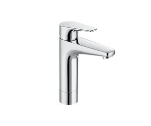 Roca A5A3D90C00 monomando lavabo caño mezzo, cuerpo liso, Cold Start, coleccion Atlas, cromado
