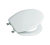 Roca A801070004 Lorentina - Asiento de inodoro blanco bisagras cromadas
