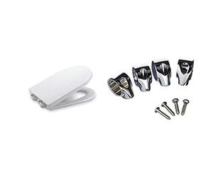 Roca A801562004 Asiento, Blanco + - Kit Elementos Bisagra Amort Cr Laton (AI0001100R)