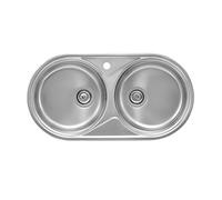 Roca A870920845 - Inoxidable Duo-80 2C Aparato - Fregadero - De Acero Inoxidable - Modelo Duo - Para Encastrar, Con Rebosadero, Preparado Para Acoplar Grifería Monobloque