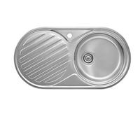 Roca A870940845 - Inoxidable Duo-80 1C 1E/I Aparato - Fregadero - De Acero Inoxidable - Modelo Duo - Para Encastrar, Con Rebosadero, Preparado Para Acoplar Grifería Monobloque