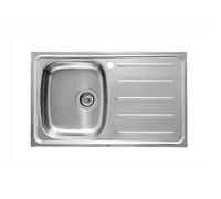 Roca A870F30801 - Fregadero de 1 cubeta de acero inoxidable y escurridor a la derecha
