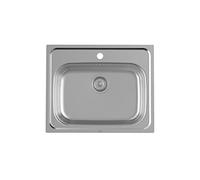 ROCA VICTORIA A871601A01 Fregadero de acero inoxidable de 60 cm de una cubeta con acabado en color cromo - Sin sifón